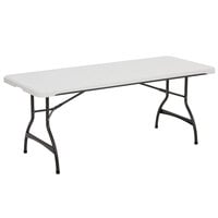 Lifetime 80306 72" x 30" White Granite Plastic Nesting Folding Table