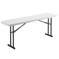 Lifetime 80176 72 inch x 18 inch White Granite Plastic Folding Seminar Table
