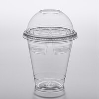 12 oz. Parfait Cup with Fabri-Kal Divided Insert, Flat Lid, and Dome Lid - 100/Pack