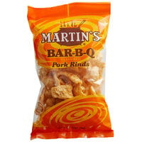 Martin's 1.75 oz. Bag of Bar-B-Q Pork Rinds - 12/Case