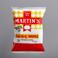 Martin's 1.5 oz. Bag of Bar-B-Q Waffle Cut Potato Chips - 42/Case