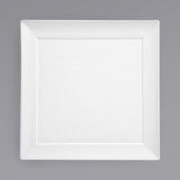 Front of the House DDP021WHP22 Spiral 10 inch White Square Porcelain Plate - 6/Case