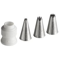 Ateco 381 4-Piece Stainless Steel Open Star Piping Tip Decorating Set