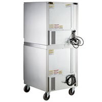 Beverage-Air UCR27AHC-25 Double Stacked 27 inch Glass Door Undercounter Refrigerator with 4 inch Casters