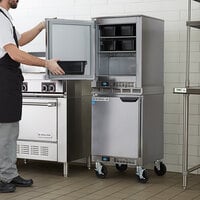 Beverage-Air UCF20HC-24 Double Stacked 20 inch Undercounter Freezer with Left Hinged Doors and 6 inch Casters