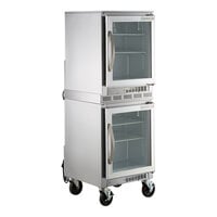Beverage-Air UCR20HC-25 Double Stacked 20" Shallow Depth Glass Door Undercounter Refrigerator with 6" Casters