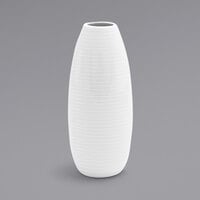 Front of the House TVA002WHP22 Spiral 6" White Porcelain Bud Vase - 6/Pack
