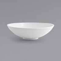 Front of the House DBO007WHP22 Spiral 40 oz. White Round Porcelain Wide Bowl - 6/Case