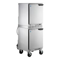 Beverage-Air UCR20HC-24 Double Stacked 20" Shallow Depth Undercounter Refrigerator with Left Hinged Doors and 6" Casters