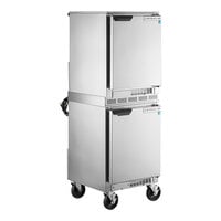 Beverage-Air UCR20HC Double Stacked 20" Shallow Depth Undercounter Refrigerator with 6" Casters