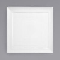 Front of the House DDP054WHP22 Spiral 9 inch White Square Porcelain Plate - 6/Case
