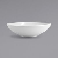 Front of the House DBO026WHP22 Spiral 80 oz. White Round Porcelain Wide Bowl - 6/Case