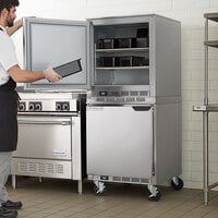 Beverage-Air UCF27AHC-24 Double Stacked 27 inch Undercounter Freezer with Left Hinged Doors and 6 inch Casters