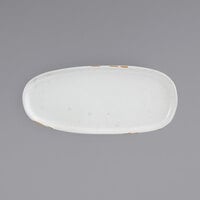 Front of the House DSP037BEP23 Artefact 11" x 5" Ash Porcelain Oval Plate - 12/Case