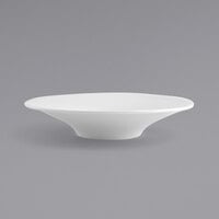 Front of the House DBO130WHP21 Spiral 28 oz. White Round Porcelain Flare Bowl - 4/Case