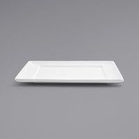 Front of the House DAP071WHP23 Spiral 6 inch White Square Porcelain Plate - 12/Case