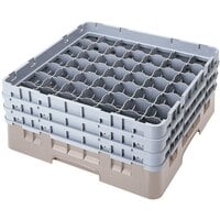 Cambro 49S318186 Beige Camrack Customizable 49 Compartment 3 5/8 inch Glass Rack