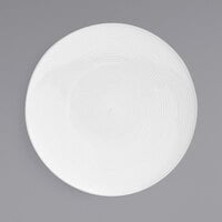 Front of the House DDP048WHP22 Spiral 10 1/2" White Round Porcelain Plate - 6/Case