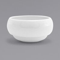 Front of the House DBO021WHP23 Spiral 10 oz. White Round Stackable Porcelain Bouillon - 12/Case
