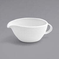 Front of the House TGB002WHP22 Spiral 6 oz. White Porcelain Sauce / Gravy Boat - 6/Pack