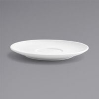 Front of the House DBB003WHP23 Spiral 6" White Round Porcelain Bouillon / Cream Soup Saucer - 12/Case