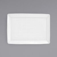 Front of the House DSP001WHP23 Spiral 7" x 5" White Porcelain Rectangular Plate - 12/Case