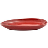 Front of the House SPT056RDP20 Kiln 14 inch x 9 inch Chili Porcelain Oval Plate - 2/Pack