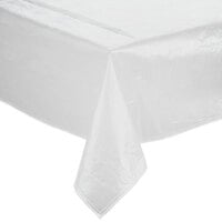 Intedge 52 inch x 72 inch White Solid Vinyl Table Cover with Flannel Back