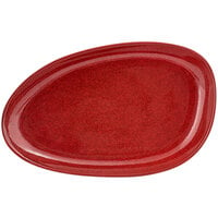 Front of the House DDP062RDP22 Kiln 11" x 7" Chili Oval Porcelain Plate - 6/Case
