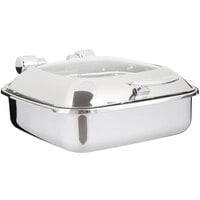 Vollrath 46134 6 Qt. Intrigue Square Induction Chafer with Glass Top and Stainless Steel Food Pan