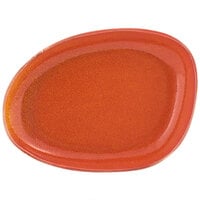 Front of the House DSP032ORP23 Kiln 8" x 6" Blood Orange Porcelain Oval Plate - 12/Case