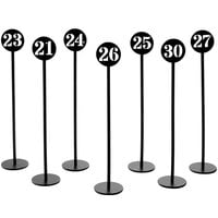 American Metalcraft NSB30 Black Stamped Out Number Table Stand Set - Numbers 21-30