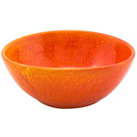 Front of the House DBO153ORP22 Kiln 28 oz. Blood Orange Oval Porcelain Bowl - 6/Case