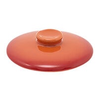 Front of the House DLI134ORC23 Kiln 4" Blood Orange Round Stoneware Lid for 7 oz. Ovenware Dish - 12/Case