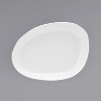 Front of the House DSP032WHP23 Kiln 8" x 6" Superwhite Porcelain Oval Plate - 12/Case