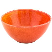 Front of the House DBO154ORP21 Kiln 42 oz. Blood Orange Oval Tall Porcelain Bowl - 4/Case