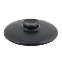 Front of the House DLI134BKC23 Kiln 4 inch Black Round Stoneware Lid for 7 oz. Ovenware Dish - 12/Case