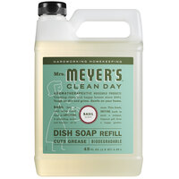 Mrs. Meyer's Clean Day 347545 48 oz. Basil Scented Dish Soap Refill - 6/Case