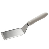 5 1/8 inch x 2 7/8 inch Stainless Steel Solid Turner with White Polypropylene Handle