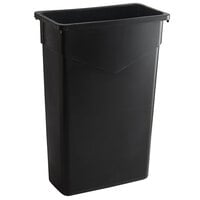 Carlisle 34202303 Trimline 23 Gallon Black Slim Rectangular Trash Can