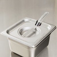Choice 1/6 Size Stainless Steel Slotted Steam Table / Hotel Pan Cover
