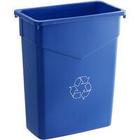 Carlisle 342015REC14 Trimline 15 Gallon Blue Slim Rectangular Recycle Bin