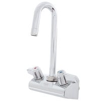 Equip by T&S 5F-4WLX03 Wall Mounted Faucet with 2 13/16 inch Gooseneck Spout, 4 inch Centers, 2.2 GPM Aerator, and Lever Handles