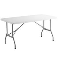 Choice 30 inch x 60 inch White Plastic Folding Table
