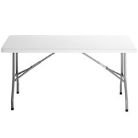 Choice 30 inch x 60 inch White Plastic Folding Table
