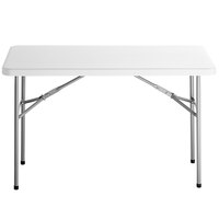 Choice 24 inch x 48 inch White Plastic Folding Table