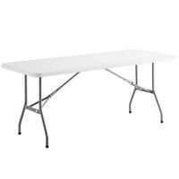 Choice 30 inch x 72 inch White Plastic Folding Table