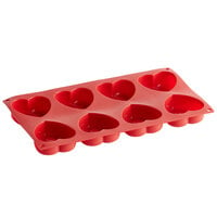 Red Silicone 8 Compartment Heart Mold