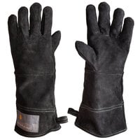 Outset® 76604 15" Black Leather Oven / Grill Gloves