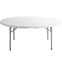 Choice 72 inch Round White Plastic Folding Table